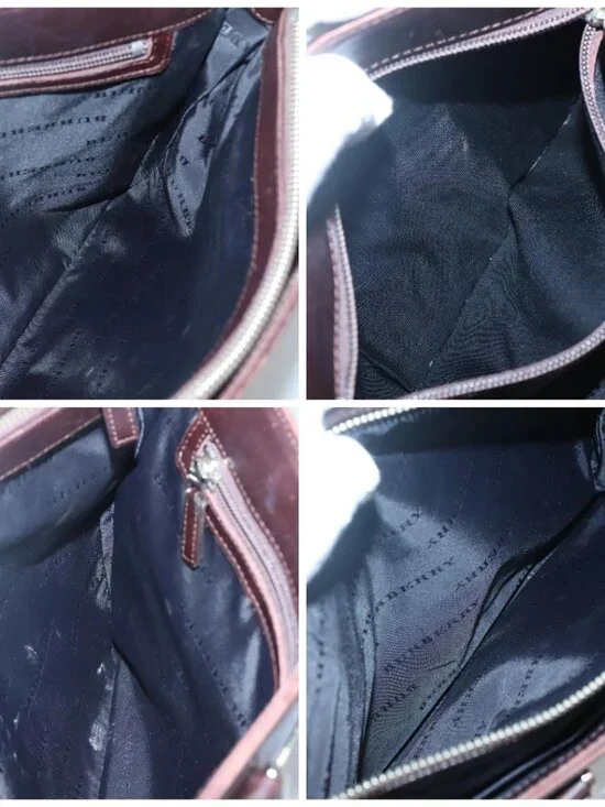 BURBERRY Nova Check Hand Bag Nylon Beige Silver Auth 120399 - Picture 16 of 16